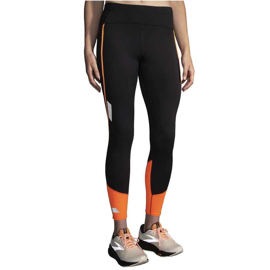 Brooks Run Visible 2.0 Women's Running Tight - Black/Fluoro Flash