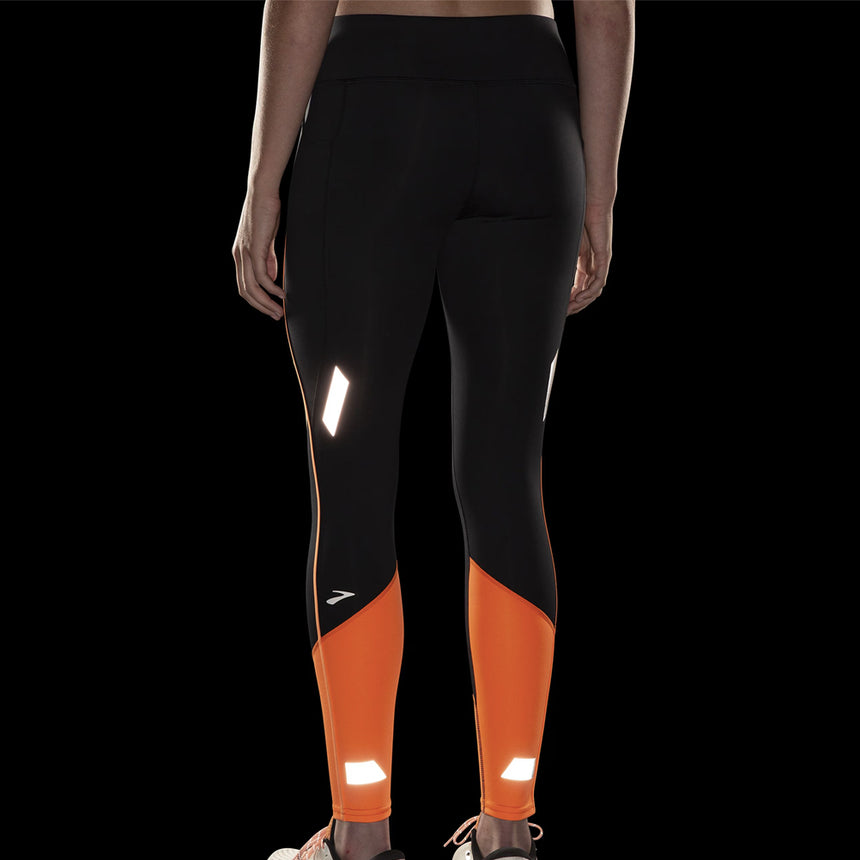Brooks Run Visible 2.0 Women's Running Tight - Black/Fluoro Flash