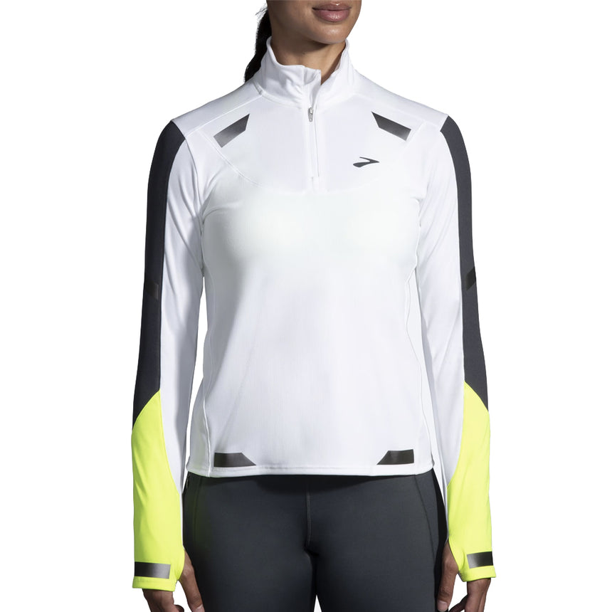 Brooks Run Visible Half Zip Women's Running Top - White/Asphalt/Nightlife