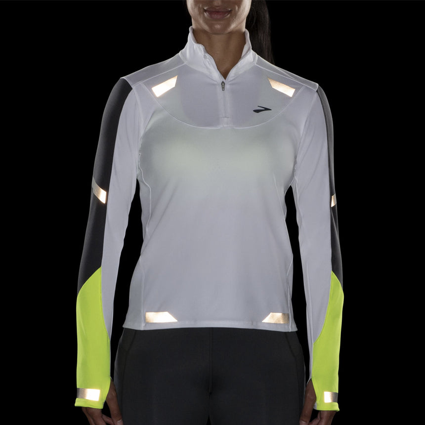 Brooks Run Visible Half Zip Women's Running Top - White/Asphalt/Nightlife