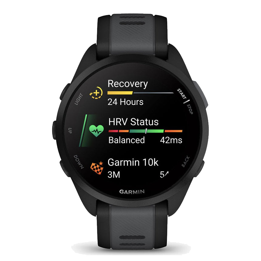 Garmin Forerunner 165 Running Watch - Black/Slate Grey