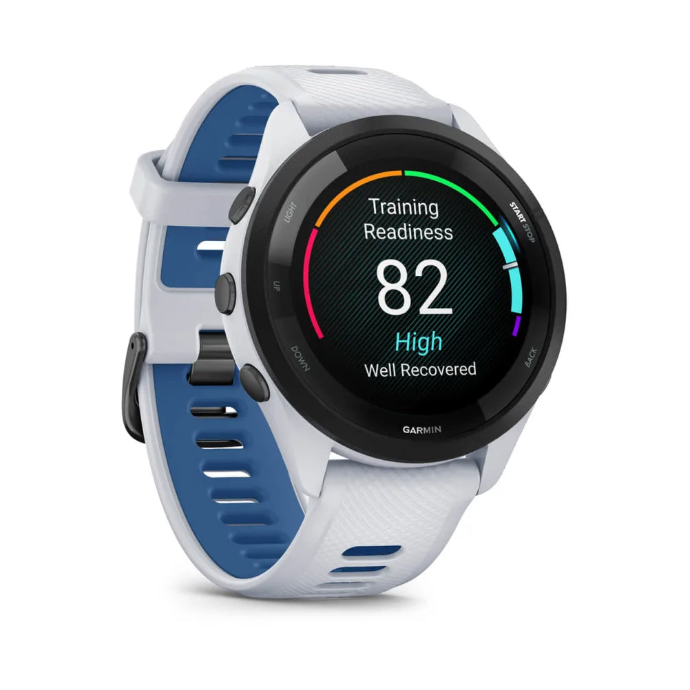 Garmin Forerunner 265 Running Watch - Whitestone/Tidal Blue 46mm
