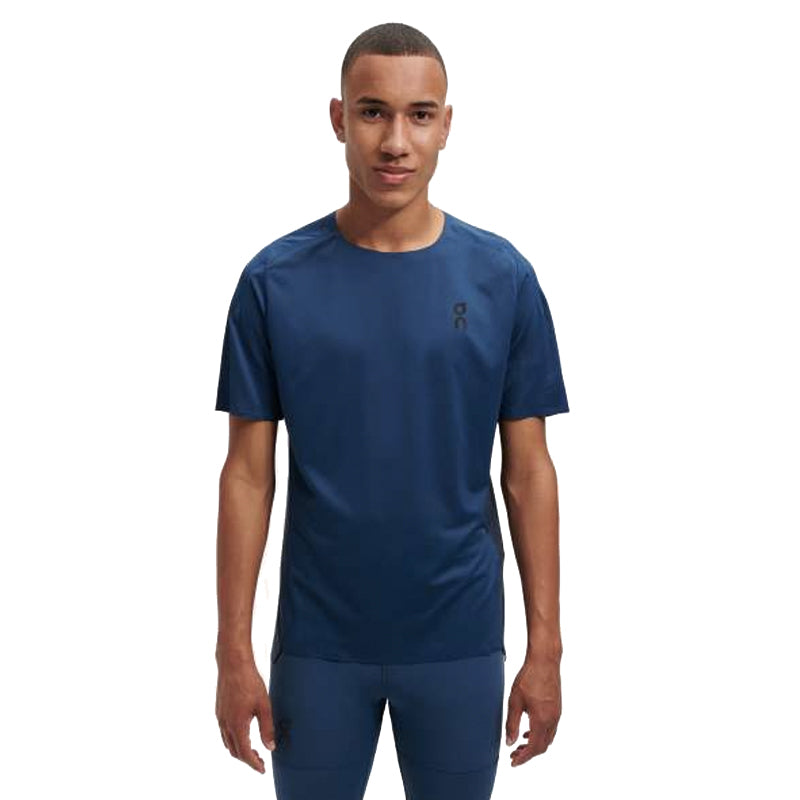 On Running Performance Short Sleeve Men's Running Tee - Denim/Navy