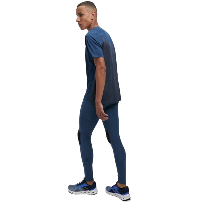 On Running Performance Short Sleeve Men's Running Tee - Denim/Navy