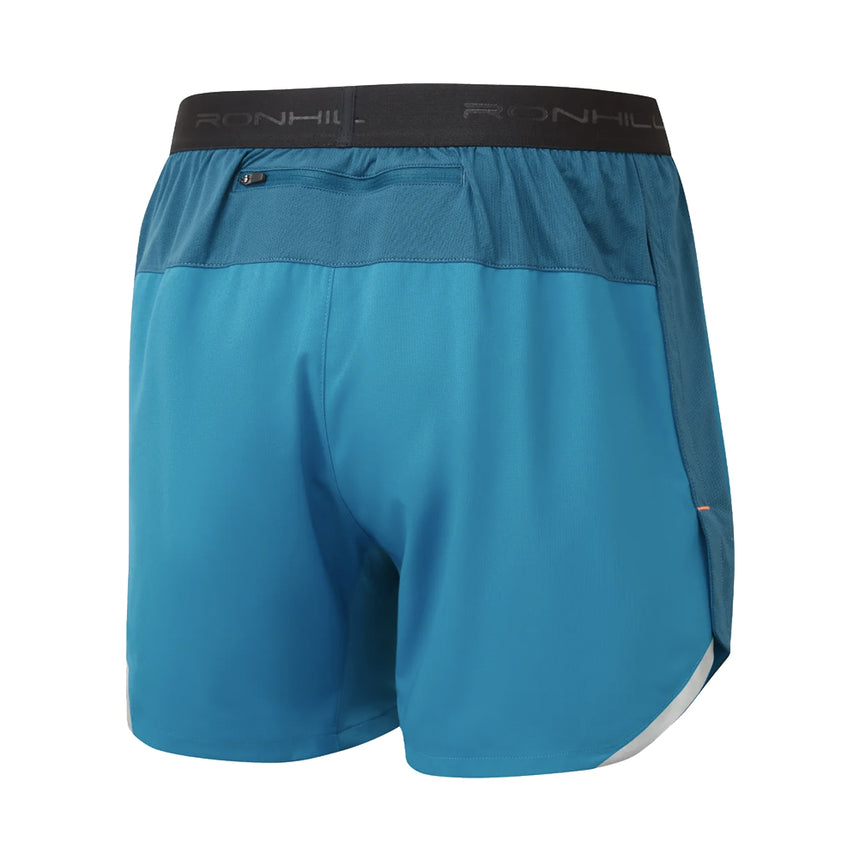 Ronhill Tech 5inch Men's Running Short - Petrol/Fluo Orange