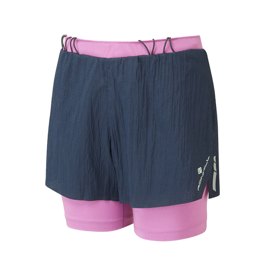 Ronhill Tech Race Twin Women's Running Short - Dark Navy/Fuschia