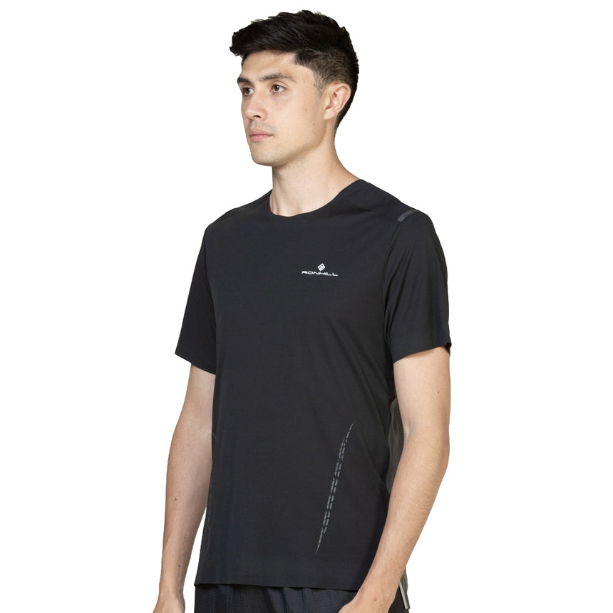 Ronhill Tech Race Short Sleeve Men's Running Tee - Black/Artemis