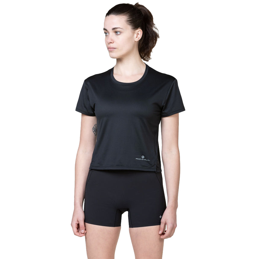 Ronhill Tech Breathe Short Sleeve Women's Running Tee - All Black