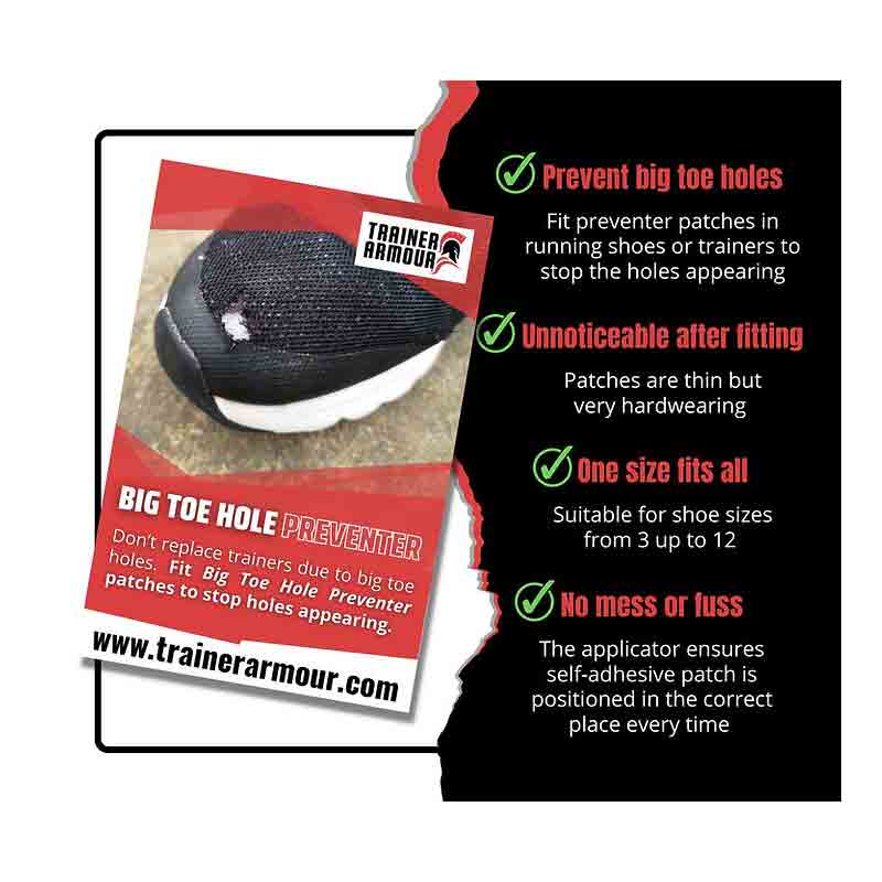 Trainer Armour Big Toe Hole Preventer - Black