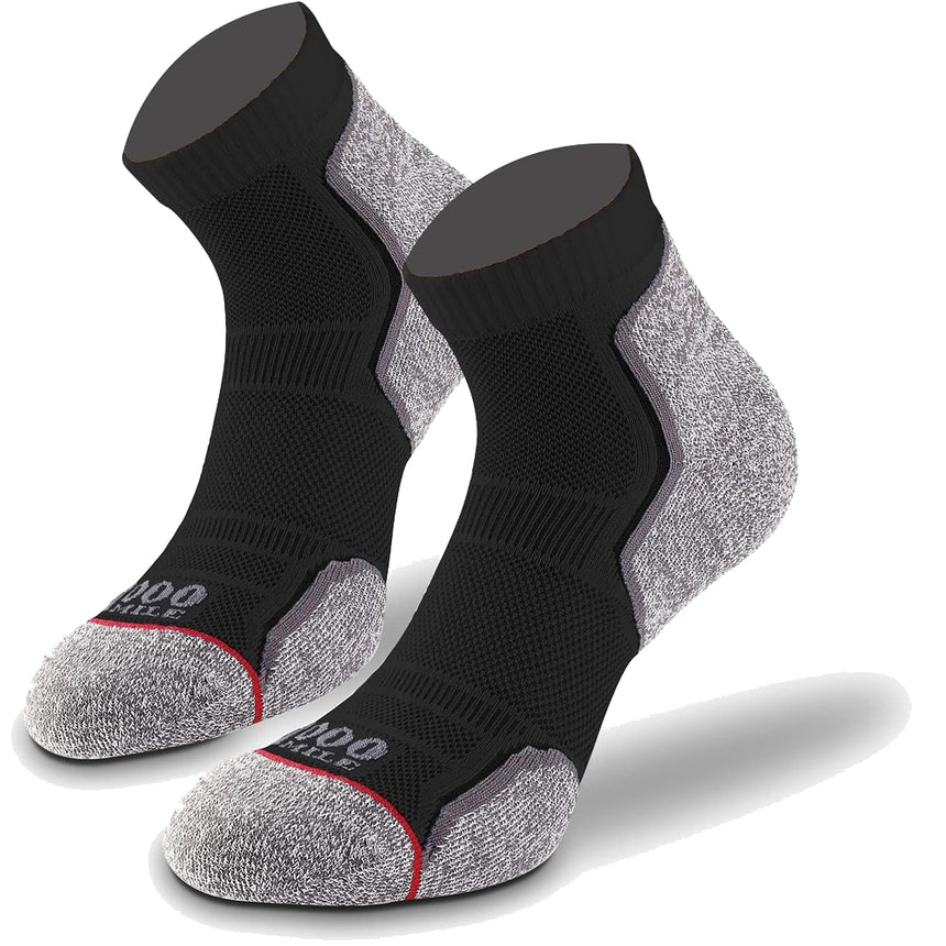 1000 Mile Repreve Single Layer Women's Running Sock Twin Pack - Black