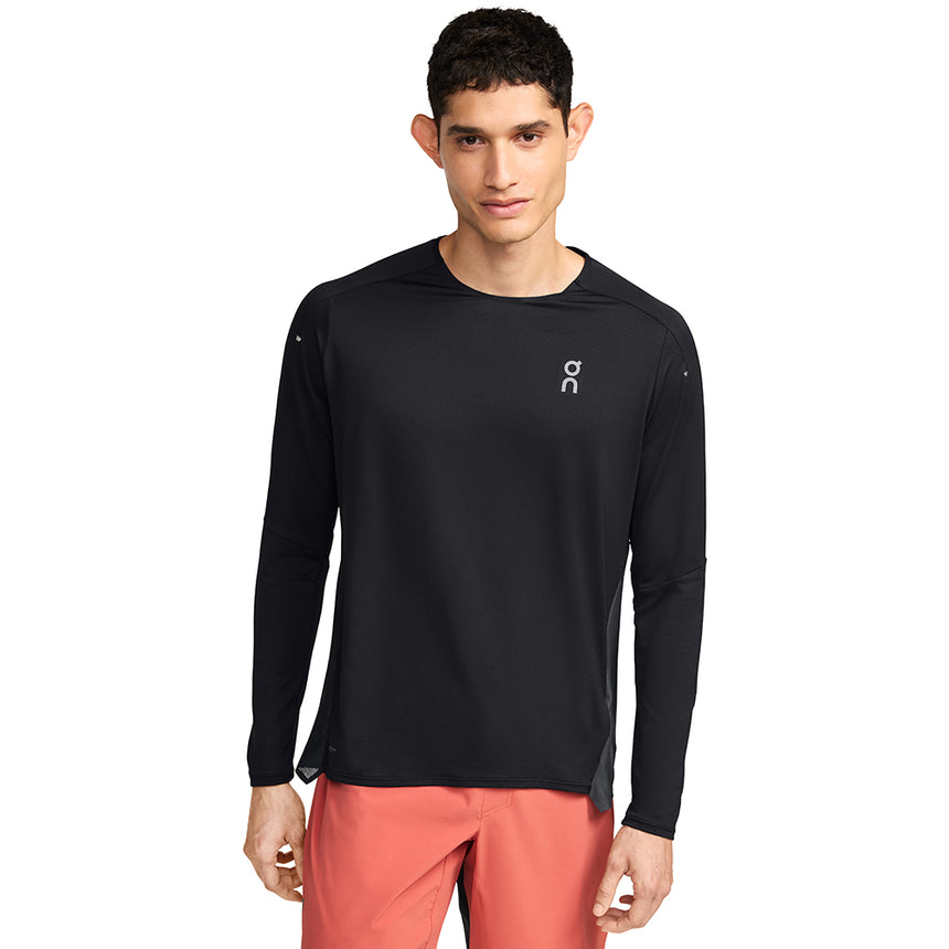 On Running Performance Long Sleeve Men's Running Tee - Black/Eclipse