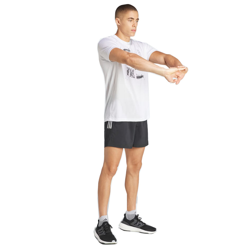 Adidas Own The Run 3 Stripes 5inch Men's Running Short - Black