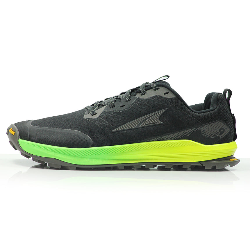 Altra Lone Peak 9+ Men's Trail Shoe - Black/Dark Gull Gray/Green Gecko