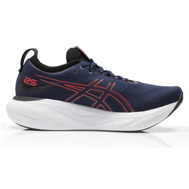 Asics Gel Nimbus 25 Men's Running Shoe - Midnight/Electric Red