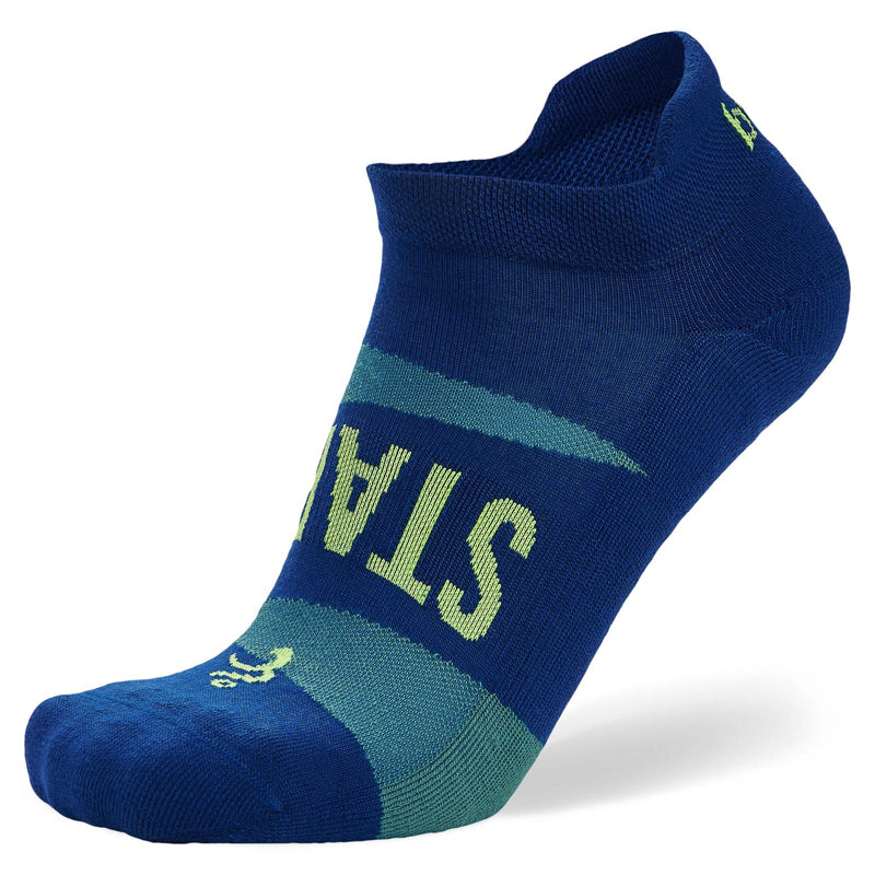 Balega Grit & Grace Start Today No-Show Running Sock - Neon Blue/Mellow Lime