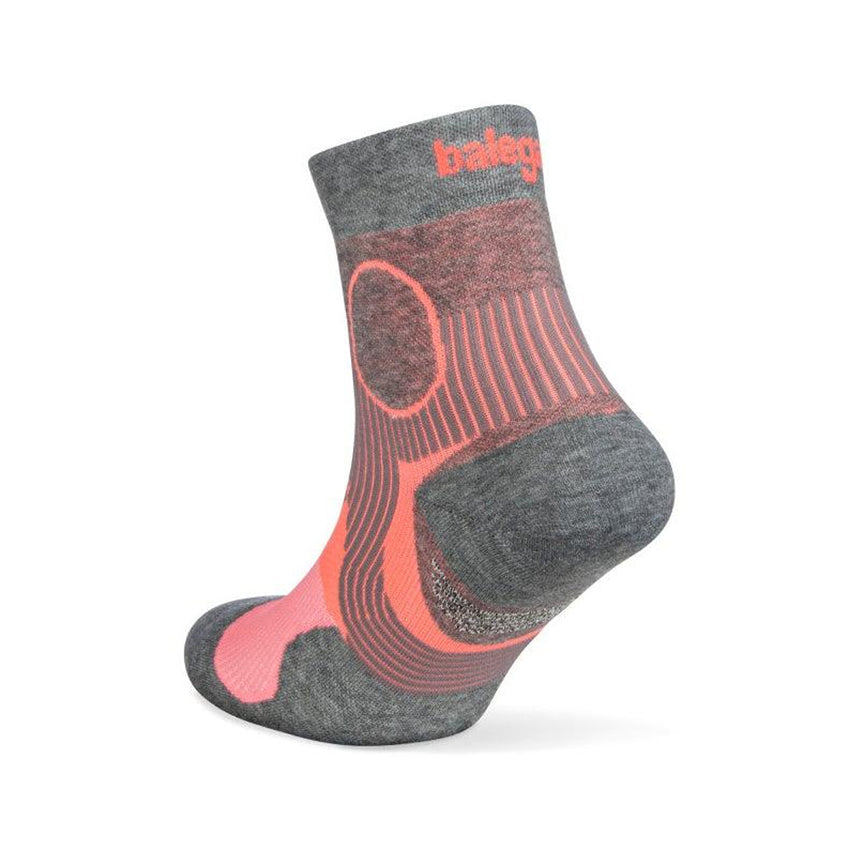 Balega Support Quarter Running Sock - Sherbert Pink/Midgrey