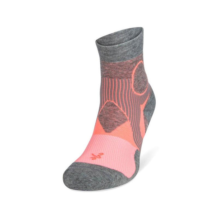 Balega Support Quarter Running Sock - Light Grey/Black