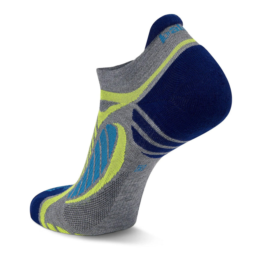 Balega Ultralight No Show  Running Sock - Grey Heather/Royal Blue