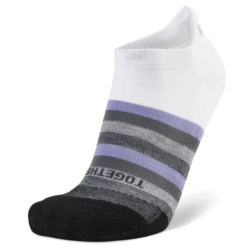 Balega Grit & Grace Unstoppable No-Show Running Sock - White/Black/Purple