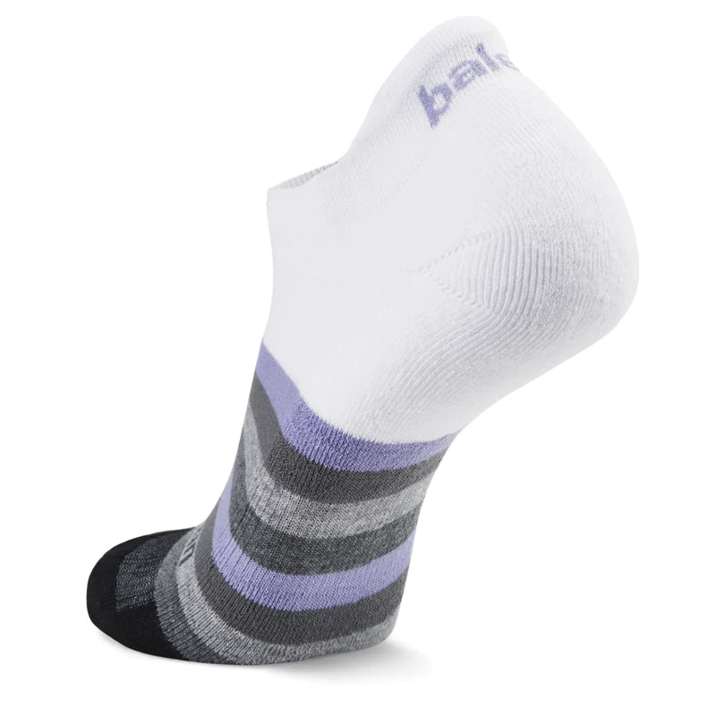 Balega Grit & Grace Unstoppable No-Show Running Sock - White/Black/Purple