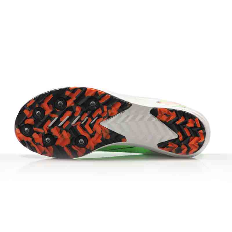 Brooks Draft XC Unisex Cross Country Running Spike - Green Gecko/Red Orange/White
