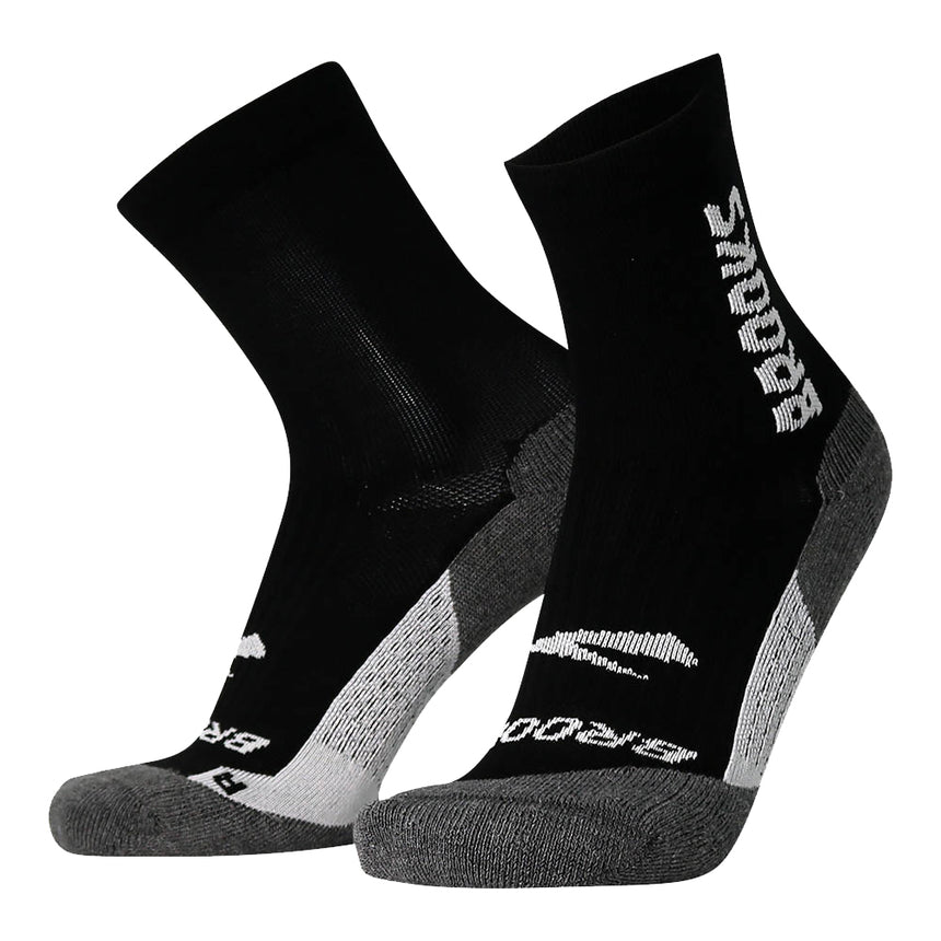 Brooks Ghost Crew Running Sock - Black/BR Crew