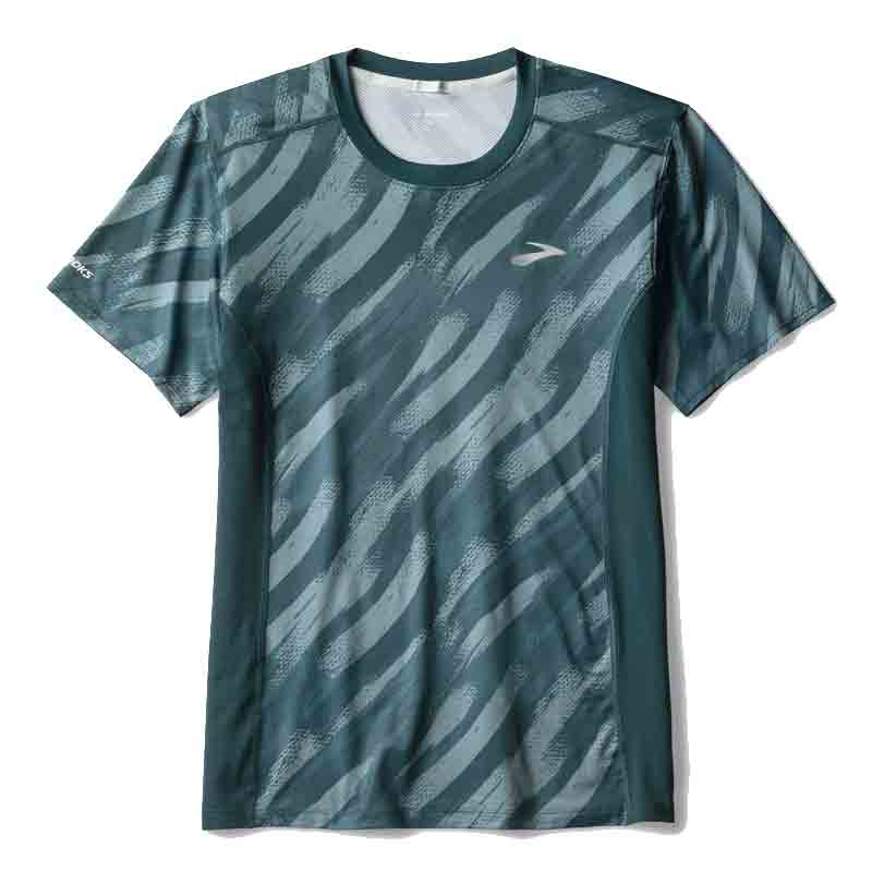 Brooks Atmosphere 3.0 Short Sleeve Men's Running Tee - Ultra Print/Deep Sea