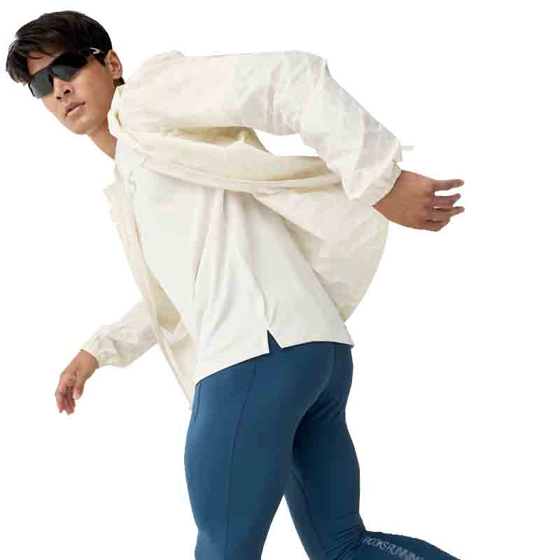 Brooks Canopy Reflective Men's Running Jacket - Reflective Wordmark Bone
