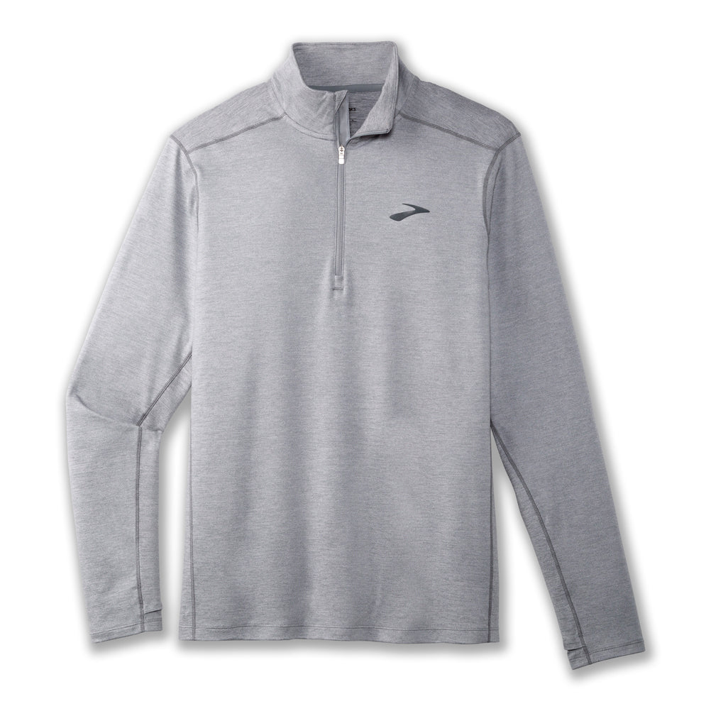 Brooks Dash Half Zip 2.0 Men's Running Top - Htr Stone