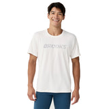 Brooks Dash Reflective Men's Running Short Sleeve Tee - Bone/Reflective
