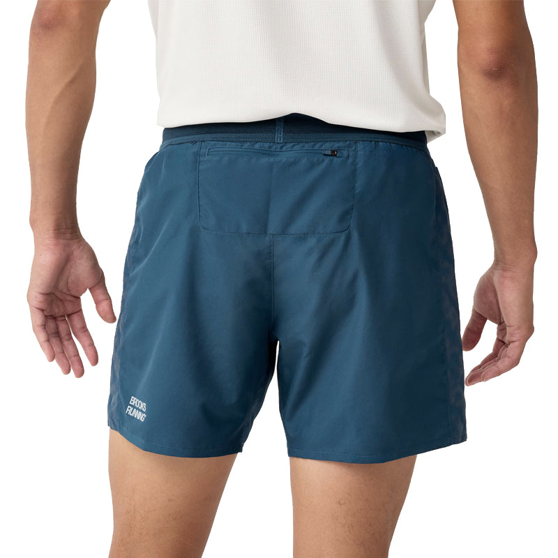 Brooks Dash Reflective Men's Running Short - Reflective Wordmark Indigo