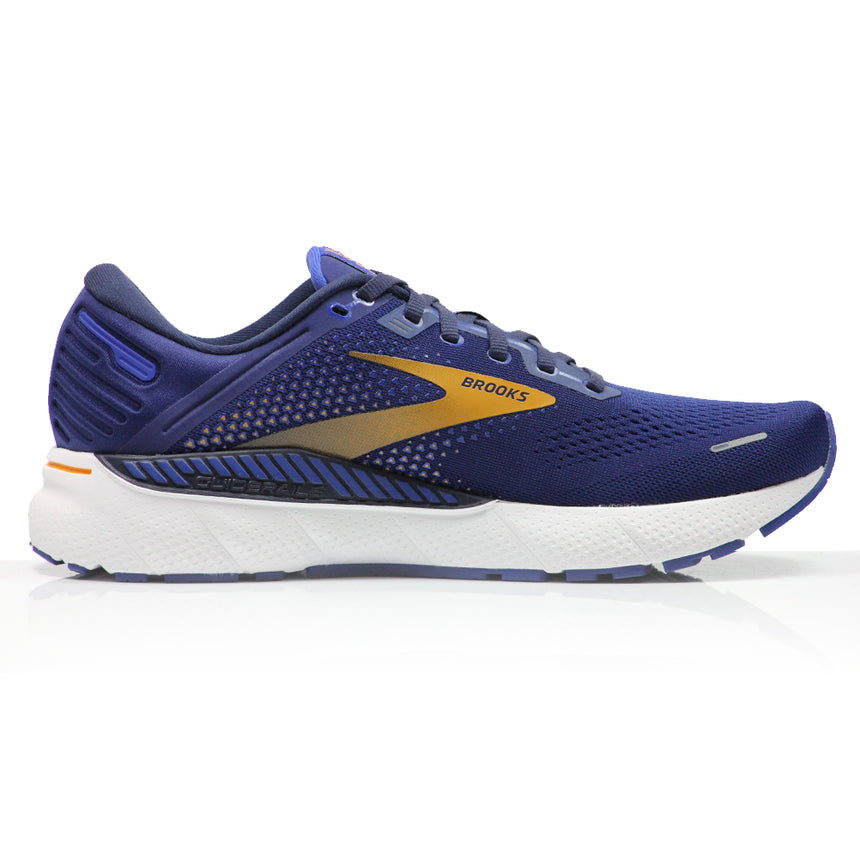 Brooks Adrenaline GTS 22 Men's 2E Wide Fit Running Shoe - Peacoat/Orange/White