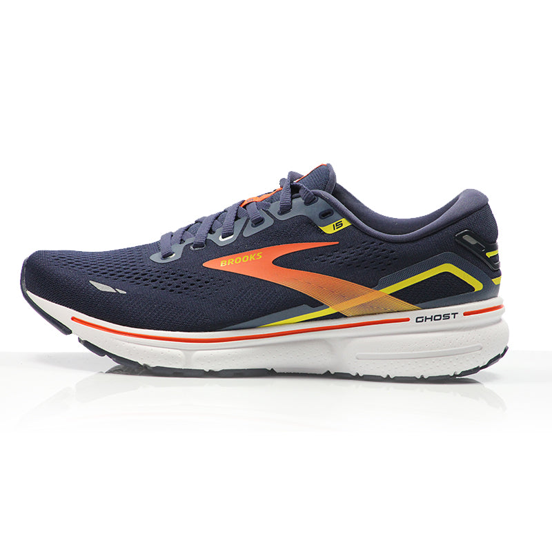 Brooks Ghost 15 Men's Running Shoe - Peacoat/Red/Yellow