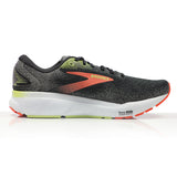 Brooks Ghost 16 Men's Running Shoe - Black/Mandarin Red/Green