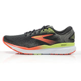 Brooks Ghost 16 Men's Running Shoe - Black/Mandarin Red/Green