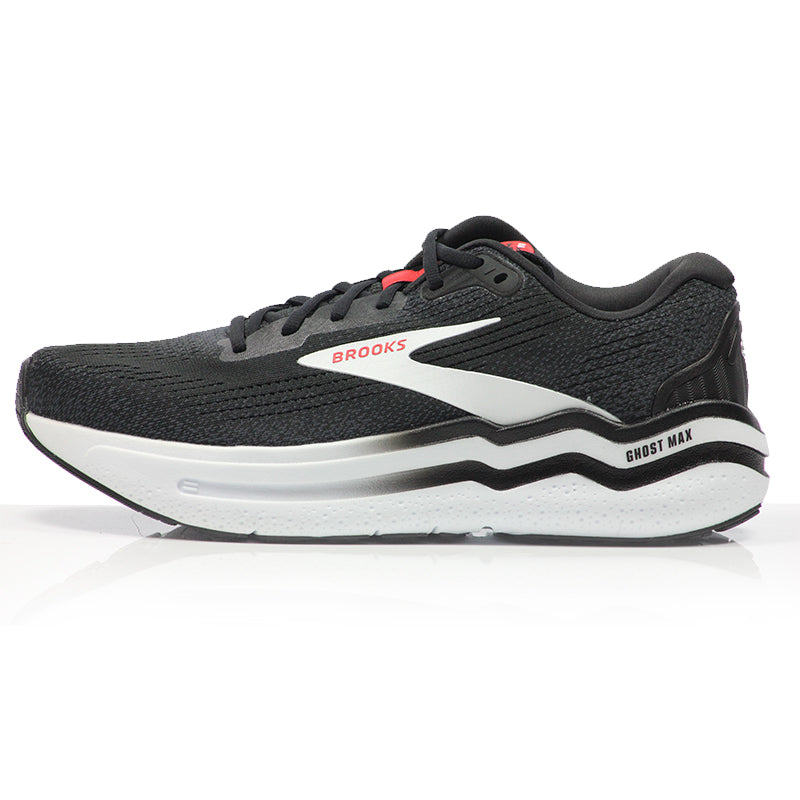 Brooks Ghost Max 2 Men's Running Shoe - Black/White/Fiery Red