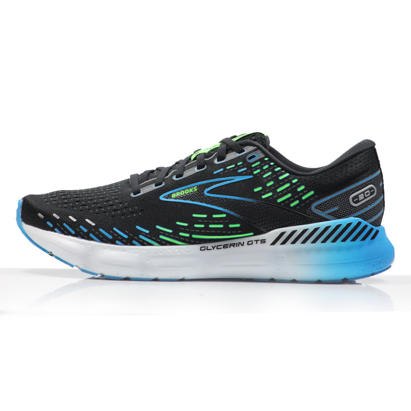 Brooks Glycerin GTS 20 Men's Running Shoe - Black/Hawaiian Ocean/Green