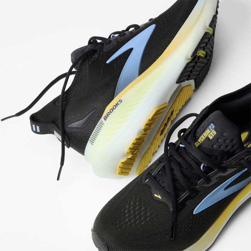 Brooks Glycerin GTS 23 Men's Running Shoe - Black/Cyber Yellow/Nightlife