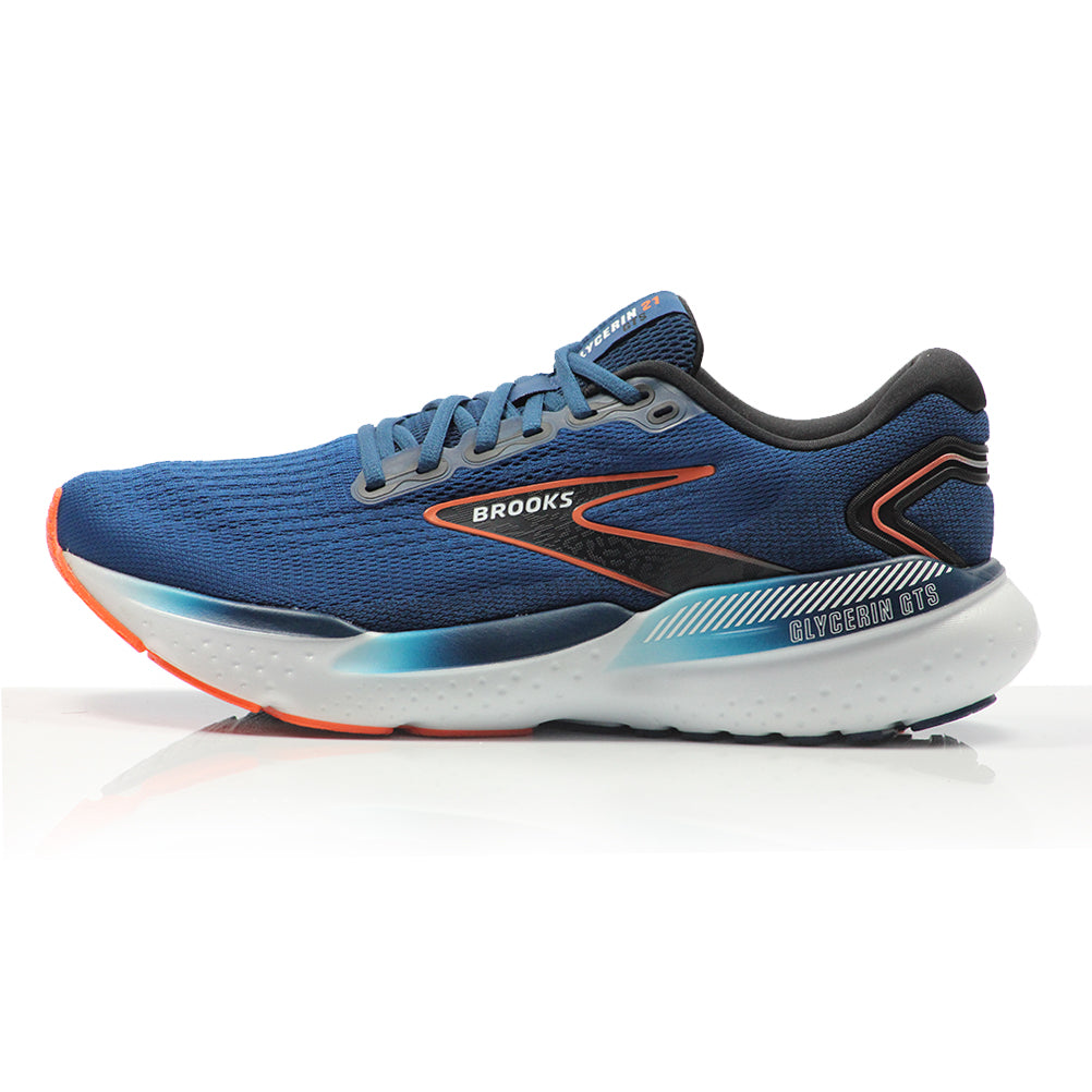 Brooks Glycerin GTS 21 Men's Running Shoe - Blue Opal/Black/Nasturtium