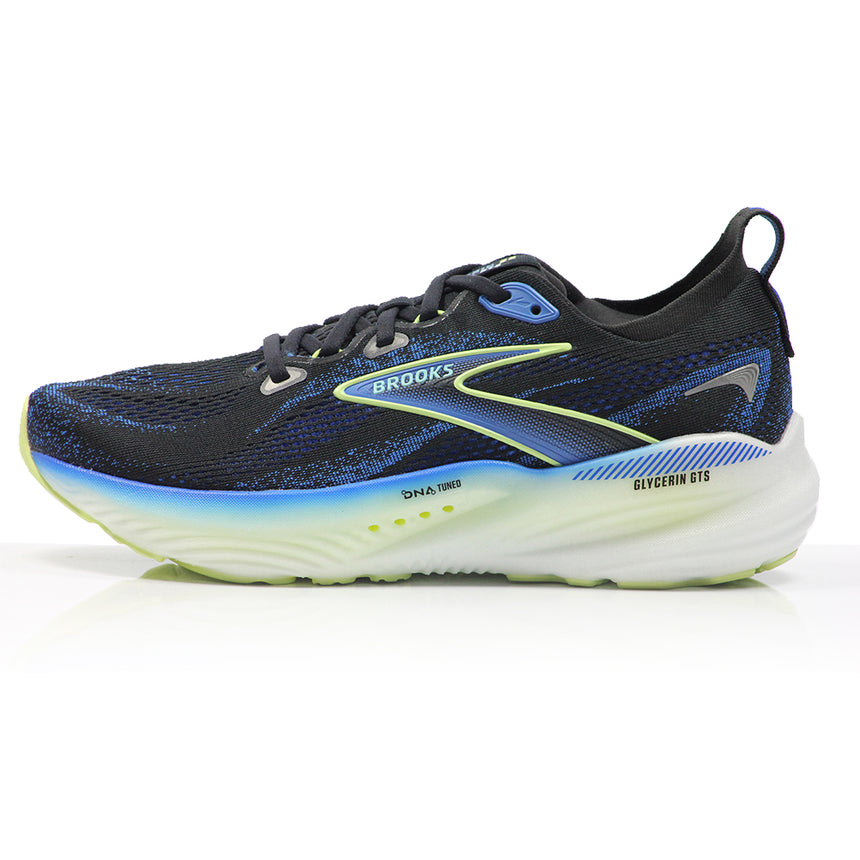 Brooks Glycerin GTS 22 Men's Running Shoe - Black/Cobalt/Neo Yellow