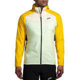 Brooks High Point Waterproof Men's Running Jacket - Glacier Green/Ecru/Lemon