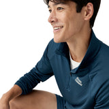 Brooks Run Thermal Reflective Half Zip Men's Running Top - Indigo/Reflective