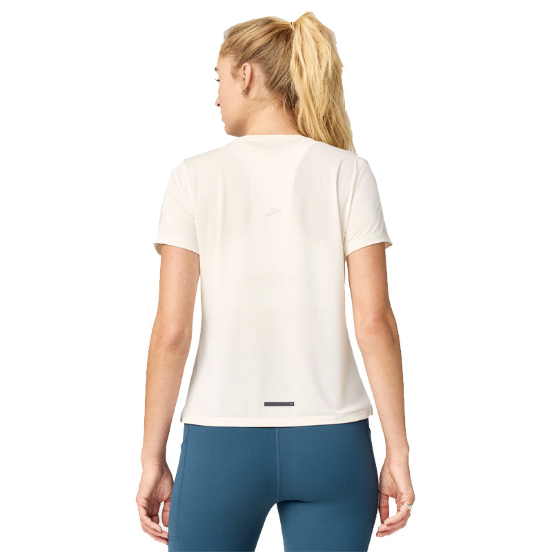 Brooks Dash Reflective Women's Running Short Sleeve Tee - Bone/Reflective
