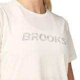 Brooks Dash Reflective Women's Running Short Sleeve Tee - Bone/Reflective