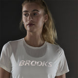 Brooks Dash Reflective Women's Running Short Sleeve Tee - Bone/Reflective