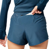 Brooks Dash Reflective Women's Running Short - Reflective Wordmark Indigo