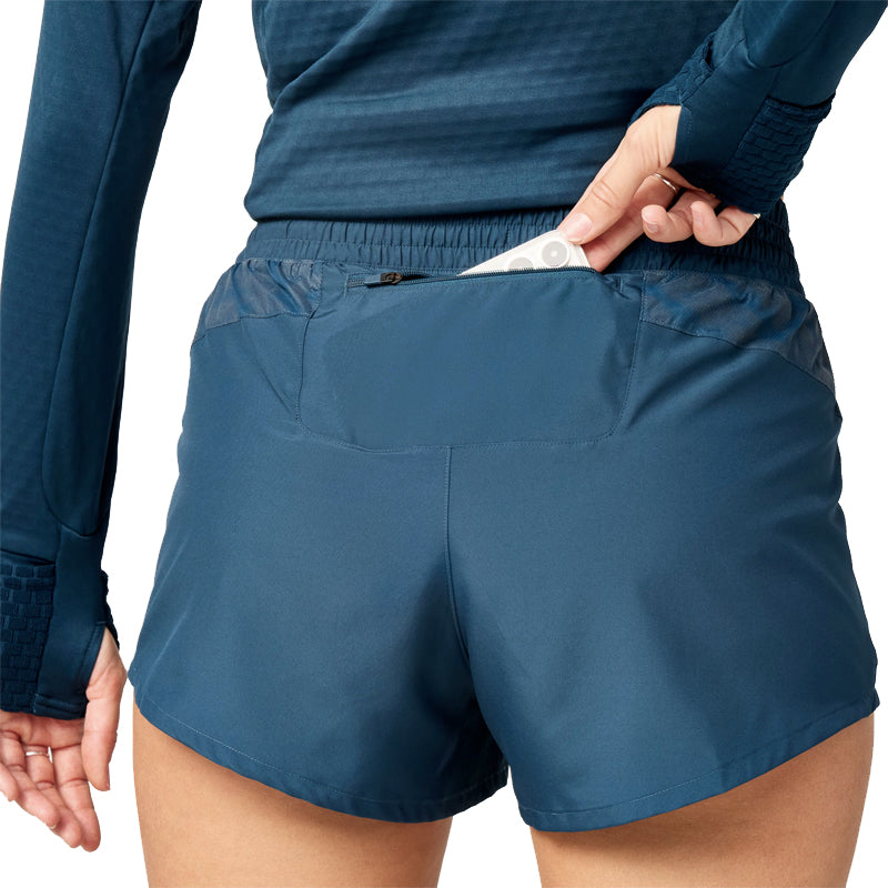 Brooks Dash Reflective Women's Running Short - Reflective Wordmark Indigo