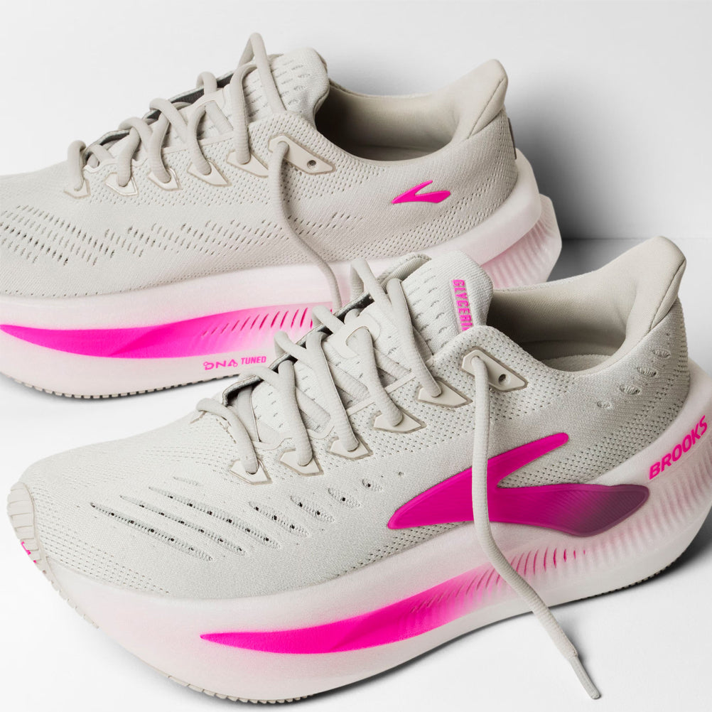 Brooks Glycerin Max 2 Women's Running Shoe - Oyster/Argyle/Cyber Pink