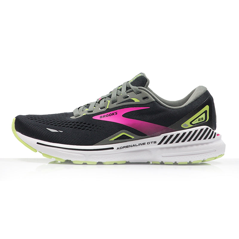 Brooks Adrenaline GTS 23 Women's Wide Fit Running Shoe - Black/Gunmetal/Sharp Green
