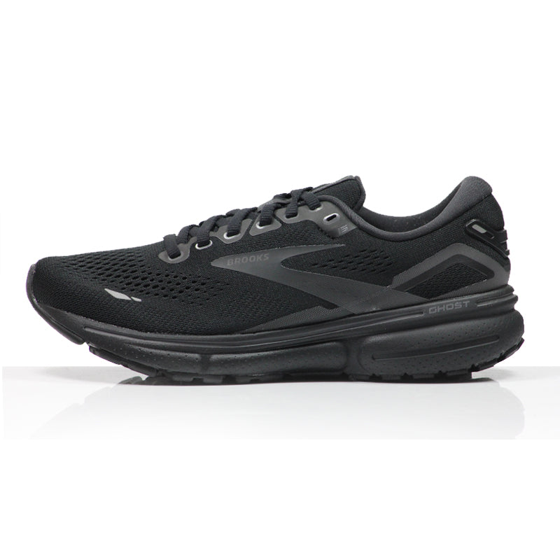Brooks Ghost 15 Men's 2E Wide Fit Running Shoe - Black/Black/Ebony